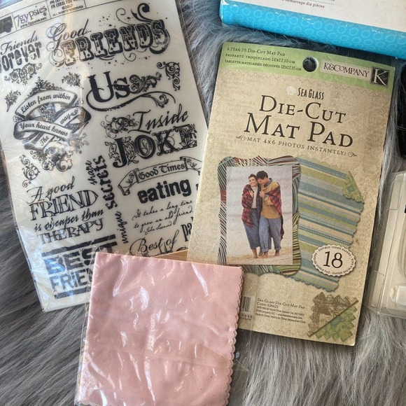 Martha Stewart STAMP AROUND THE PAGE Set Craft Bundle Clear Block Stamp Pad Art - Picture 5 of 12